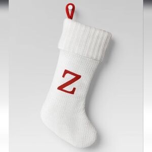 Knit Monogram Christmas Stocking White Z - Wondershop